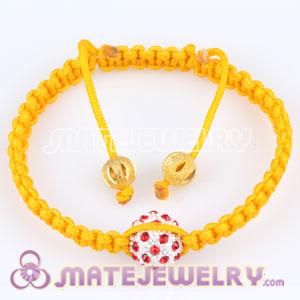 Fashion Sambarla yellow Macrame Bracelet Wholesale with red Crystal disco ball beads