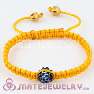 Fashion Sambarla Yellow Macrame Bracelet Wholesale with dark blue Crystal plastic Beads