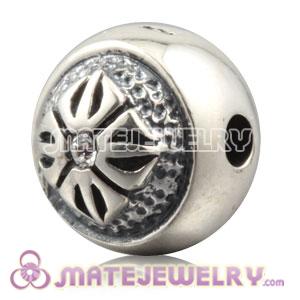 10mm Sambarla style sterling silver Bead with Austrian Crystal 