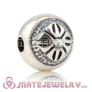 8mm Sambarla style sterling silver Bead with Austrian Crystal 