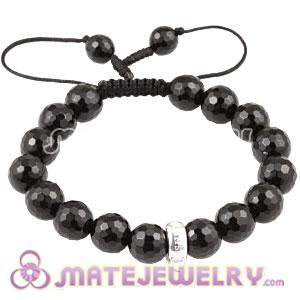 Faceted Black Agate and Sterling Silver Beads Tscharm Jewelry Sambarla Bracelet Wholesale