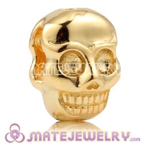 8×11mm 18K Gold plated Sterling Silver Skull Head Bead 