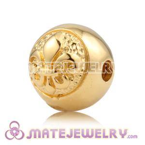 8×9mm 18K Gold Plated Sterling Silver Ball Beads with Logo