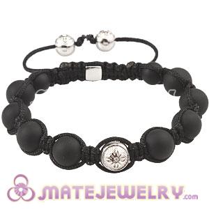 Black Onyx Macrame Bracelet With Sterling Silver Bead