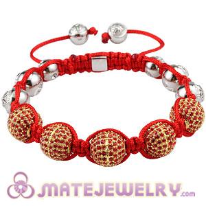 Sterling Silver Disco Ball Macrame Bracelet With Silver Bead