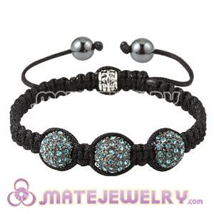 Sambarla Inspired Cyan Crystal Disco Ball Bead Macrame Friendship Bracelets 