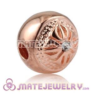 8×9mm Plated Rose Gold Silver Ball Stone Beads With Logo