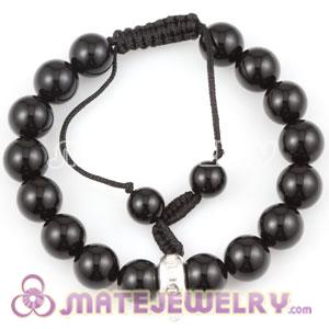 Black Agate and Sterling Silver Beads Tscharm Jewelry Sambarla Bracelet Wholesale