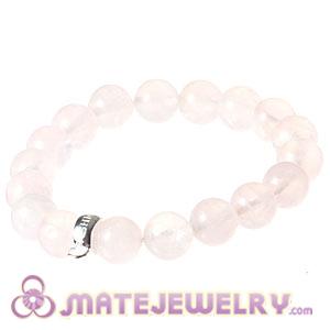 Wholesale Pink Agate Sterling Silver Stackable Charms Bracelets 