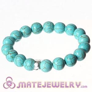 Wholesale Green Turquoise Sterling Silver Stackable Charms Bracelets 