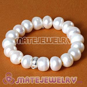 Wholesale Natural Freshwater Pearl Sterling Silver Stackable Charms Bracelets 