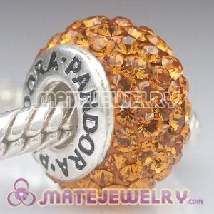 Yellow Austrian Crystal Beads 925 Stamped Screw Core European Compatible
