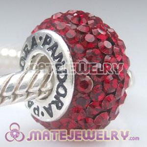 Red Austrian Crystal Beads 925 Stamped Screw Core European Compatible