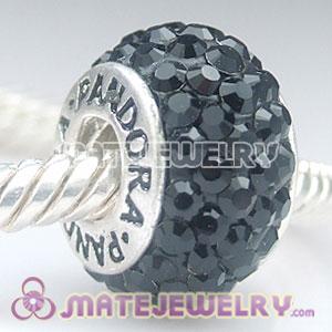 Black Austrian Crystal Beads 925 Stamped Screw Core European Compatible