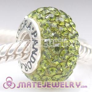 Olivine Austrian Crystal Beads 925 Stamped Screw Core European Compatible