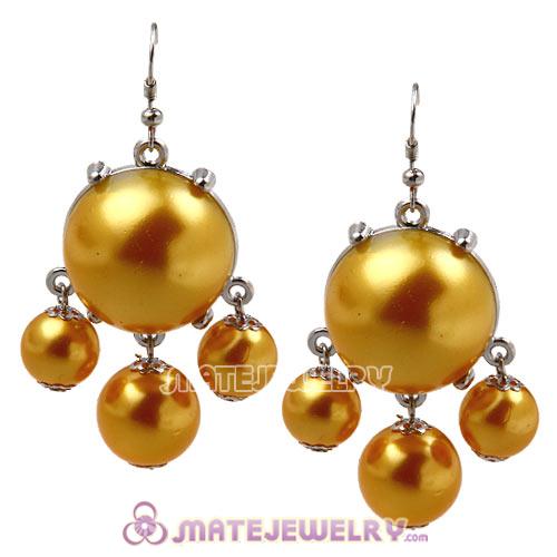 Fashion Silver Plated Golden Pearl Bubble Earrings Wholesale